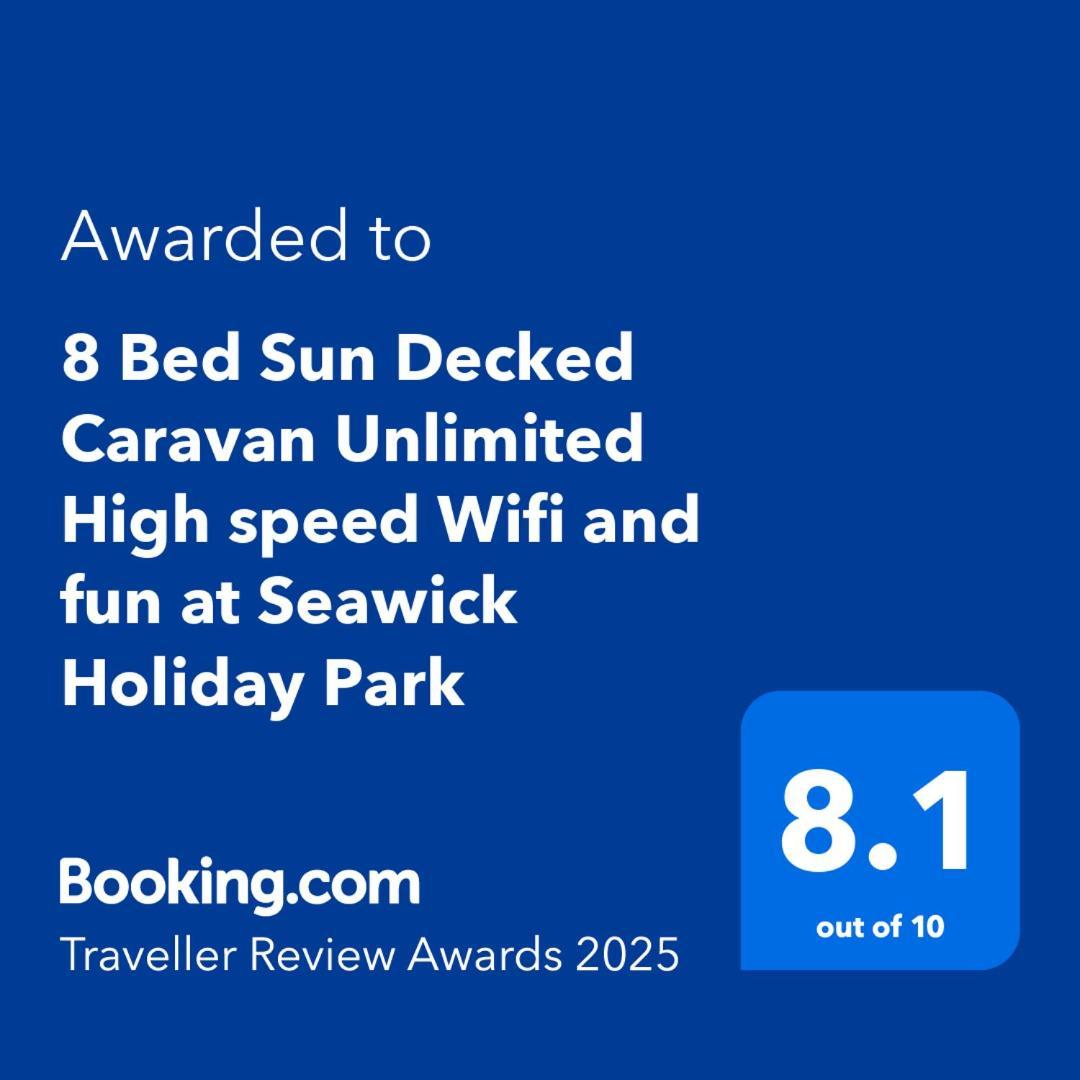 8 Bed Sun Decked Caravan Unlimited High Speed Wifi And Fun At Seawick Holiday Park Клактон-он-Си Экстерьер фото
